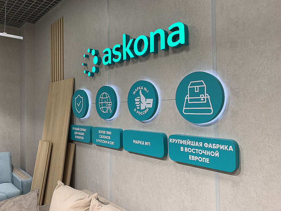 Наше портфолио - Наружная реклама для магазина матрасов &quot;Askona&quot;