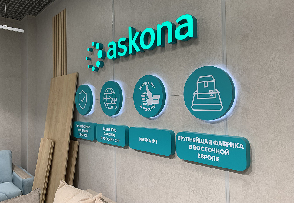 Наше портфолио - Наружная реклама для магазина матрасов &quot;Askona&quot;