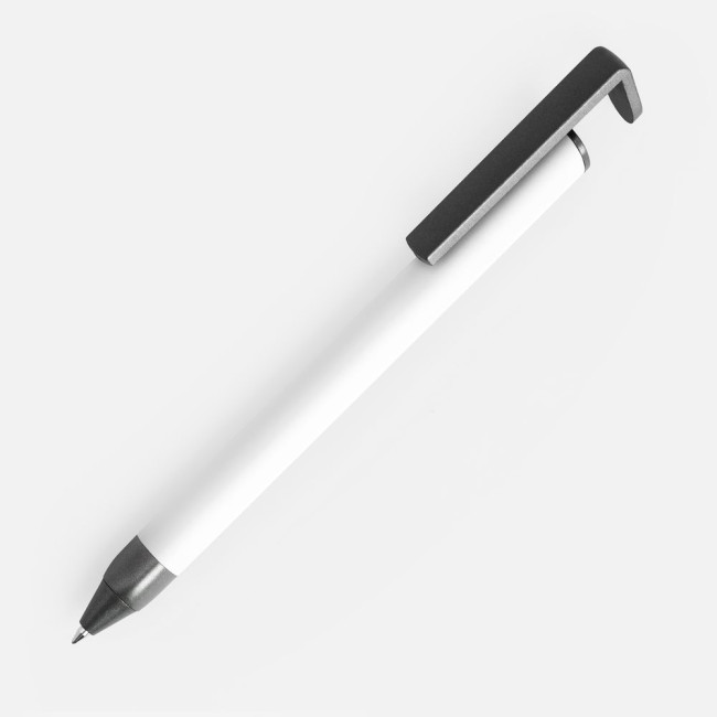 Ручка шариковая Standic с подставкой для телефона, белая